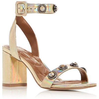 Женские босоножки Kurt Geiger London Octavia Block золотистого цвета на среднем каблуке 9,5 (B,M) 8161