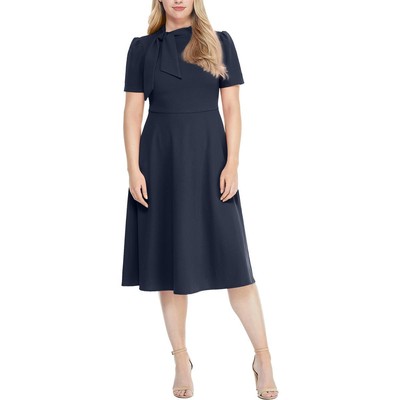 Женское миди-платье Maggy London с темно-синим галстуком на шее до середины икры 6 BHFO 9986