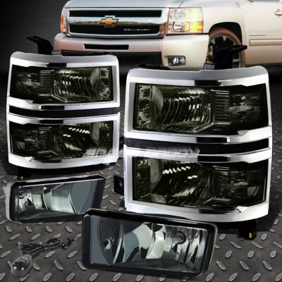 ДЫМЧАТЫЙ КОРПУС ФАРЫ, ЧЕТКИЙ УГЛОВОЙ СИГНАЛ + ДЫМЧАТАЯ ПРОТИВОТУМАННАЯ ФАРА ДЛЯ 14-15 SILVERADO