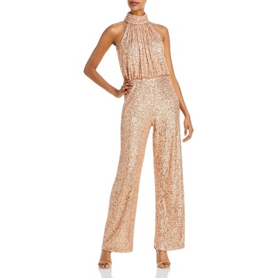 Женский розовый вечерний комбинезон Eliza J с широкими штанинами, расшитый блестками, 8 BHFO 7018