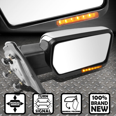 ДЛЯ 04-14 P2 F150 СКЛАДНОЕ+ СВЕТОДИОДНЫЙ УКАЗАТЕЛЬ ПОВОРОТА ХРОМИРОВАННОЕ БОКОВОЕ ЗЕРКАЛО СПРАВА/ДЛЯ ПАССАЖИРА