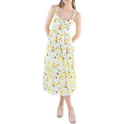 Женский желтый дневной сарафан миди с принтом цвета морской волны XS BHFO 8234