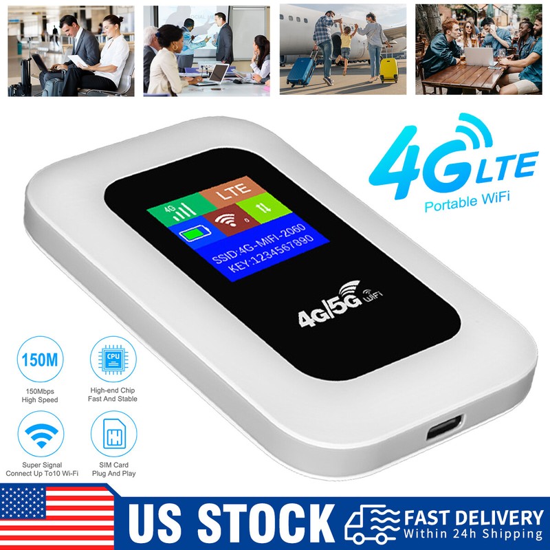 Unlocked LTE 5G Wireless WiFi Router Mobile Broadband MIFI LCD