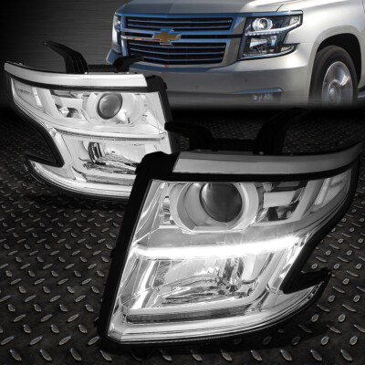 ДЛЯ 15-20 CHEVY TAHOE SUBURBAN ХРОМИРОВАННАЯ/ПРОЗРАЧНАЯ УГЛОВАЯ СВЕТОДИОДНАЯ ФАРА-ПРОЕКТОР DRL