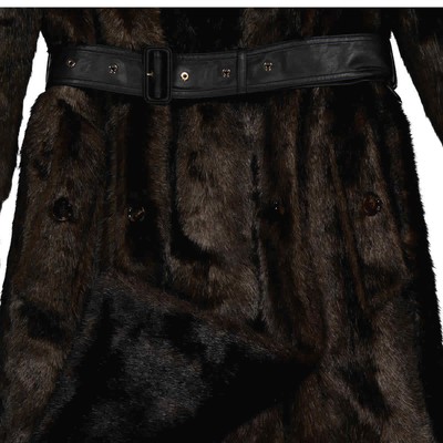 Pre-owned Burberry Ladies Brown Double-breasted Fur Coat