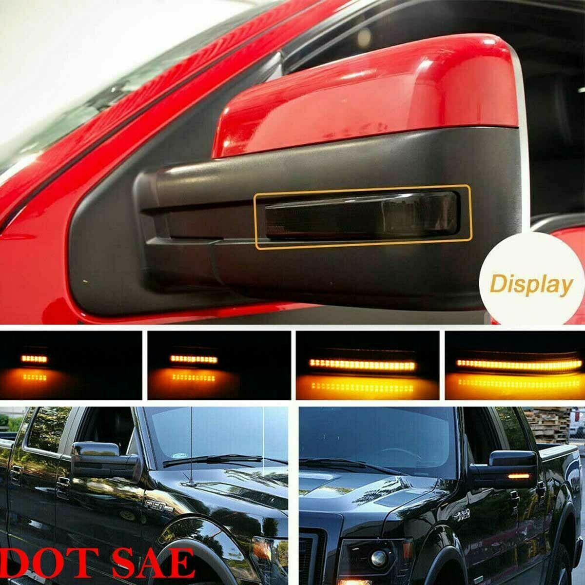 Sequential LED Side Mirror Turn Signal Lights for Ford F150 F150