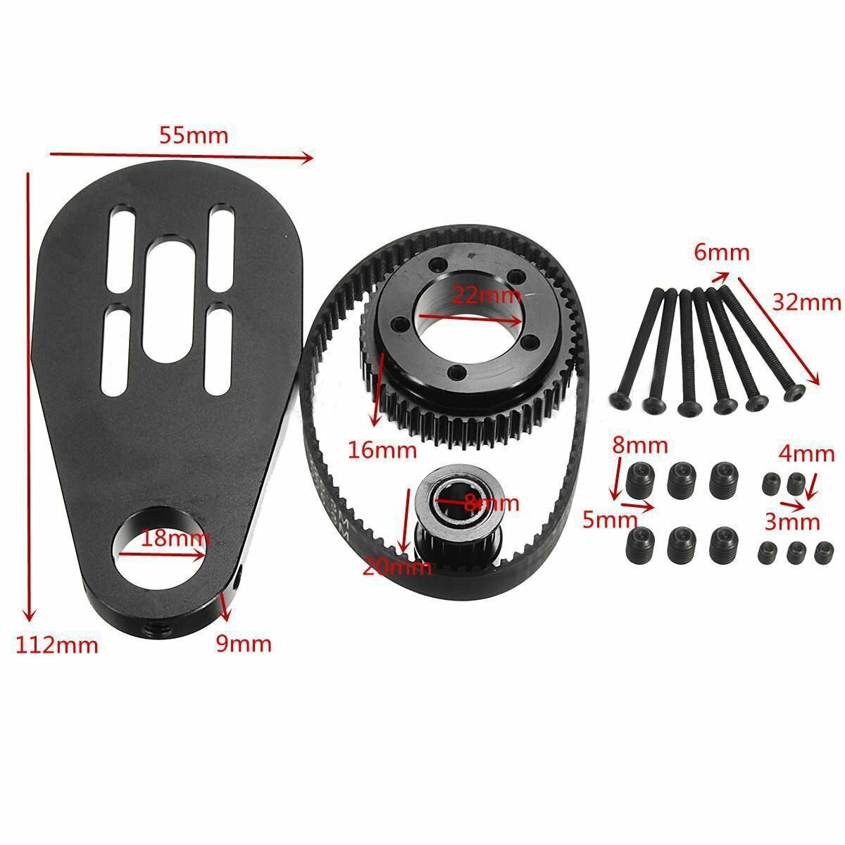 Parts Pulleys & Motor Mount Belt Kit For 70/72mm Wheels