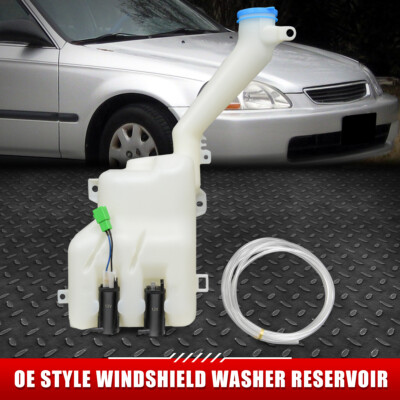 ДЛЯ 96-00 HONDA CIVIC OE STYLE БАЧОК ДЛЯ ЖИДКОСТИ ОМЫВАТЕЛЯ ЛОБОВОГО СТЕКЛА С КРЫШКОЙ + НАСОС