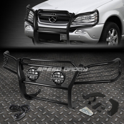 ЧЕРНАЯ ЗАЩИТНАЯ РЕШЕТКА РАДИАТОРА + КРУГЛАЯ ПРОЗРАЧНАЯ ПРОТИВОТУМАННАЯ ФАРА ДЛЯ MERCEDES W163 M-CLASS 98-05