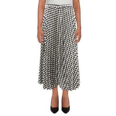 

MNG Женская черная плиссированная юбка миди с принтом  BHFO 6306, White/black