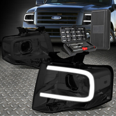 ДЛЯ 07-14 FORD EXPEDITION LED DRL С ДЫМЧАТЫМ КОРПУСОМ, ПРОЗРАЧНЫМИ БОКОВЫМИ ФАРАМИ + НАБОР ИНСТРУМЕНТОВ