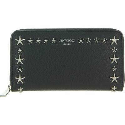 

Женский кожаный клатч Jimmy Choo Pippa черного цвета со звездами и шипами  BHFO 9500