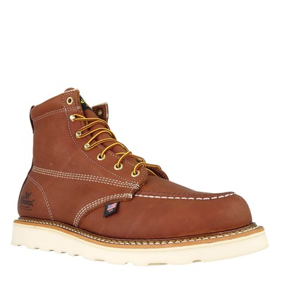 Pre-owned Thorogood Men's American Heritage 6" Toe Maxwear Wedge Soft Toe Work Boot T In Brown