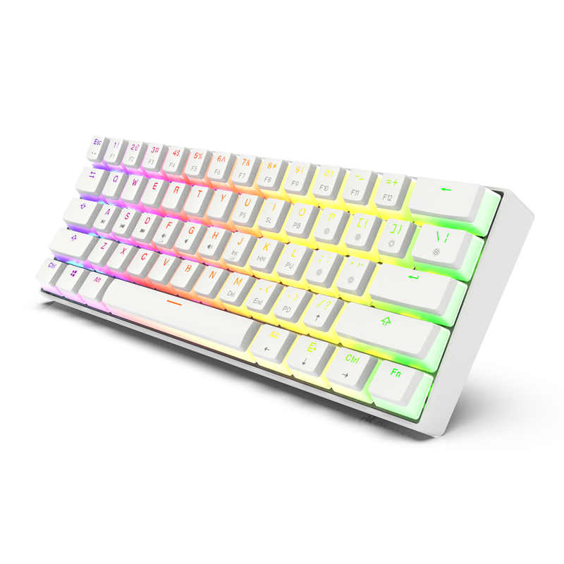 Wired Mechanical RGB Gaming Keyboard w/Optical Switch & Pudding Keycaps 61 Keys