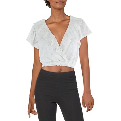 

Женская белая укороченная рубашка с запахом и люверсами Sadie - Sage As You Are,  BHFO 4193, Белый