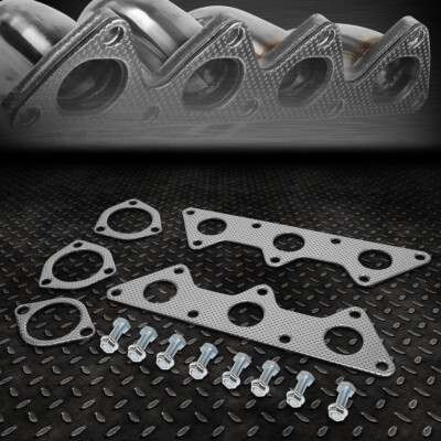 ДЛЯ 00-05 MITSUBISHI ECLIPSE V6 АЛЮМИНИЕВАЯ ПРОКЛАДКА КОЛЛЕКТОРА ВЫПУСКНОГО КОЛЛЕКТОРА С БОЛТАМИ