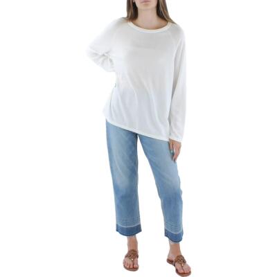 

Женский белый вязаный пуловер с круглым вырезом Eileen Fisher, рубашка  BHFO 2098