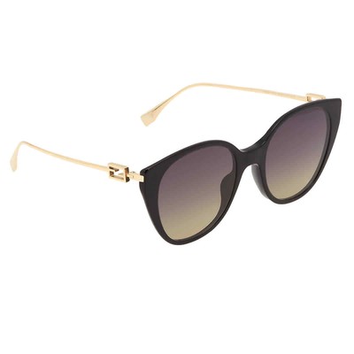 Pre-owned Fendi Polarized Smoke Cat Eye Ladies Sunglasses Fe40047i 01d 54 Fe40047i 01d 54 In Gray