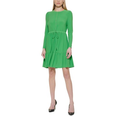 

Зеленое женское мини-платье Tommy Hilfiger с кулиской и пышной юбкой  BHFO 7028, New leaf