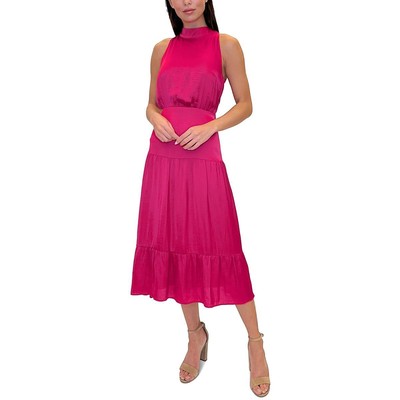

Женское розовое атласное повседневное платье миди без рукавов Sam Edelman  BHFO 0905, Розовый