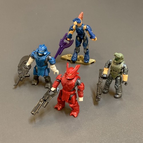 6x New 3.5'' Mega Bloks CONSTRUX HALO BLUE HUNTER Bloks figure Warthog Run GFT55