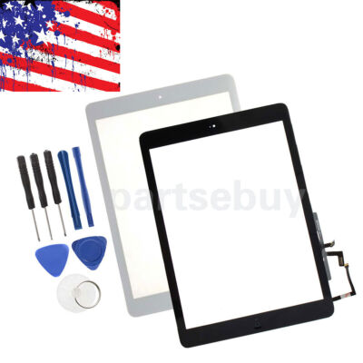 For iPad Air Screen Replacement 1st A 1474 1475 1476 Touch Digitizer+Home Button