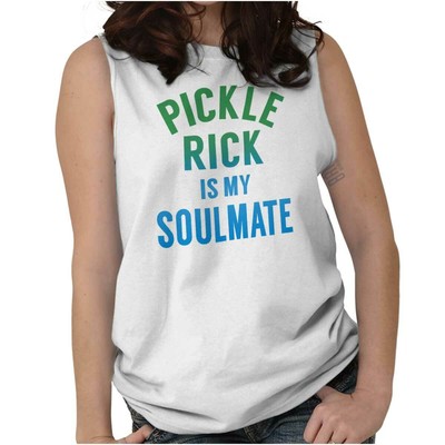 Pickle Rick Wubba Lubba Dub TV Cartoon Show Womens Sleeveless Crewneck T Shirt