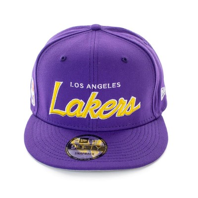 New Era Purple/Gold 9Fifty NBA Los Angeles Lakers Script Up Snapback (60188127)