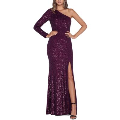 Xscape Женское фиолетовое макси-вечернее платье на одно плечо 8 BHFO 9791
