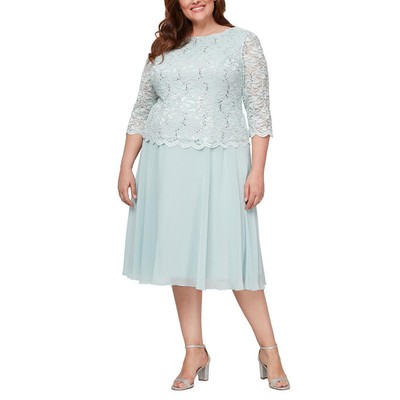 Женское кружевное коктейльное и вечернее платье с пайетками Alex Evenings Plus BHFO 8432