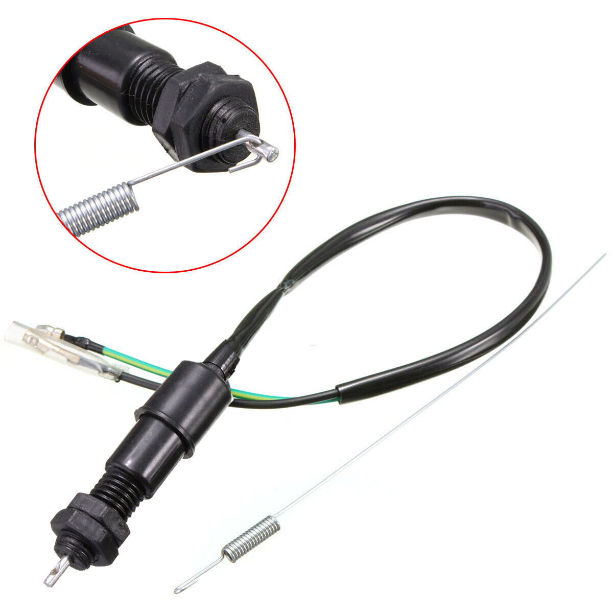 Black Rear Brake Light Switch Cable Wire Spring Kit for Dirt Pit Trail