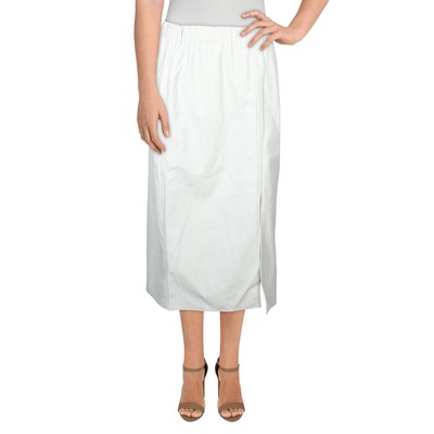 Женская белая юбка-карандаш со швами из искусственной кожи цвета морской волны M BHFO 9797