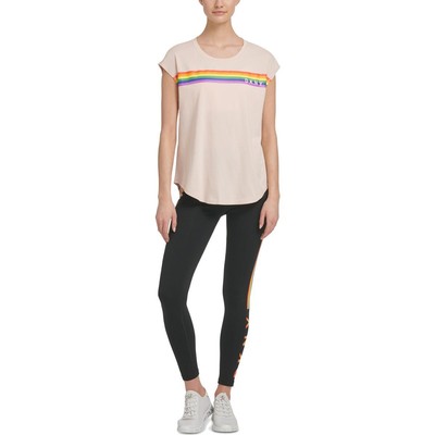 

DKNY Sport Womens Pride Pink Fitness Спортивная футболка Athletic  BHFO 3949, Розовый