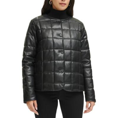 Женская верхняя одежда из искусственной кожи Calvin Klein, стеганая куртка-пуховик, пальто BHFO 2473