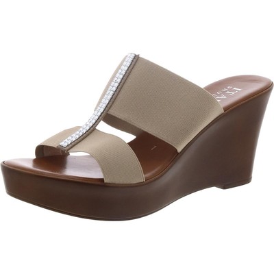 Итальянские обувщики Женские коричневые босоножки на танкетке Shoes 7 Medium (B,M) BHFO 4341