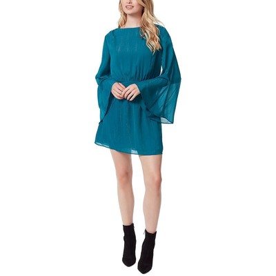 Женское короткое дневное мини-платье Jessica Simpson синего цвета с узором Пейсли S BHFO 7264