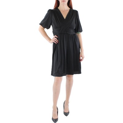 Женское черное вечернее платье-футляр до колена с присборкой от DKNY 10 BHFO 8050