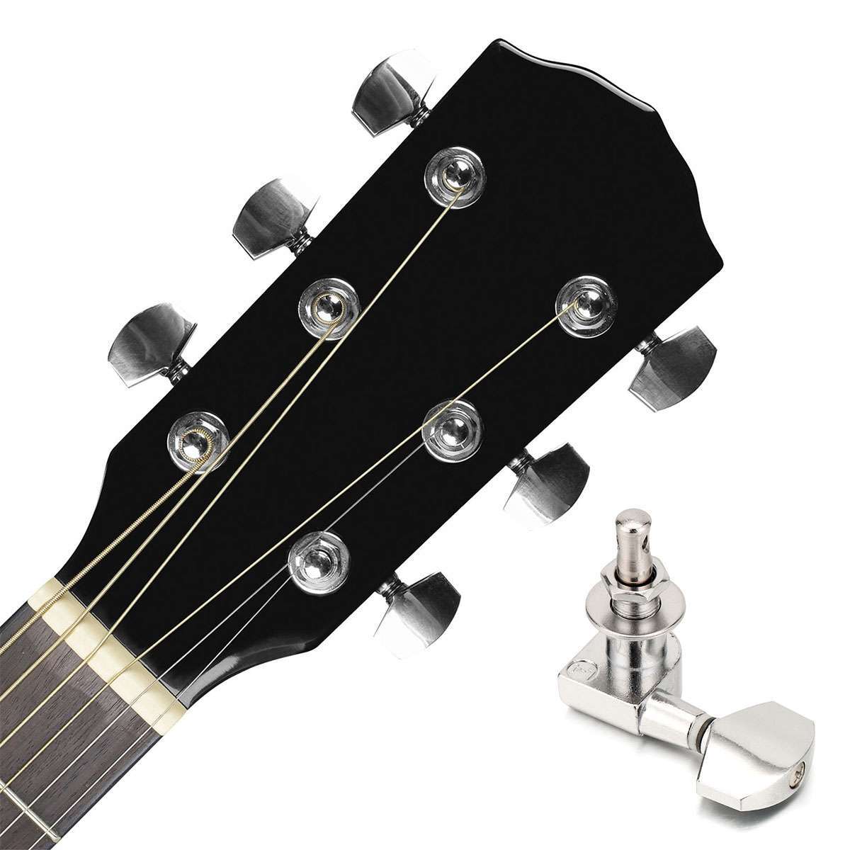 6pcs Guitar String Tuning Pegs Locking Tuners Keys Machine Heads Chrome Set