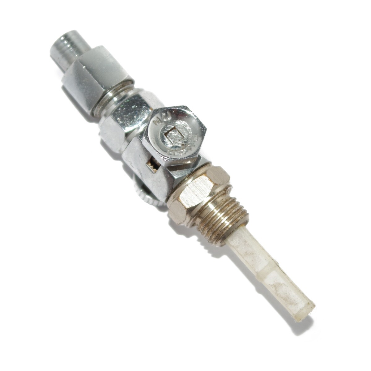 1/4" Fuel Tap Brass Chrome Plated Plunger Type Fits BSA AJS Ariel Triumph