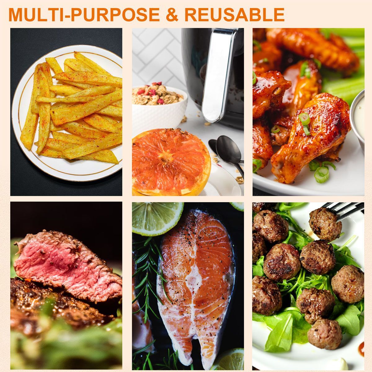 2pcs Air Fryer Silicone Pot Basket Non-Stick Safe Oven Baking Tray Accessories