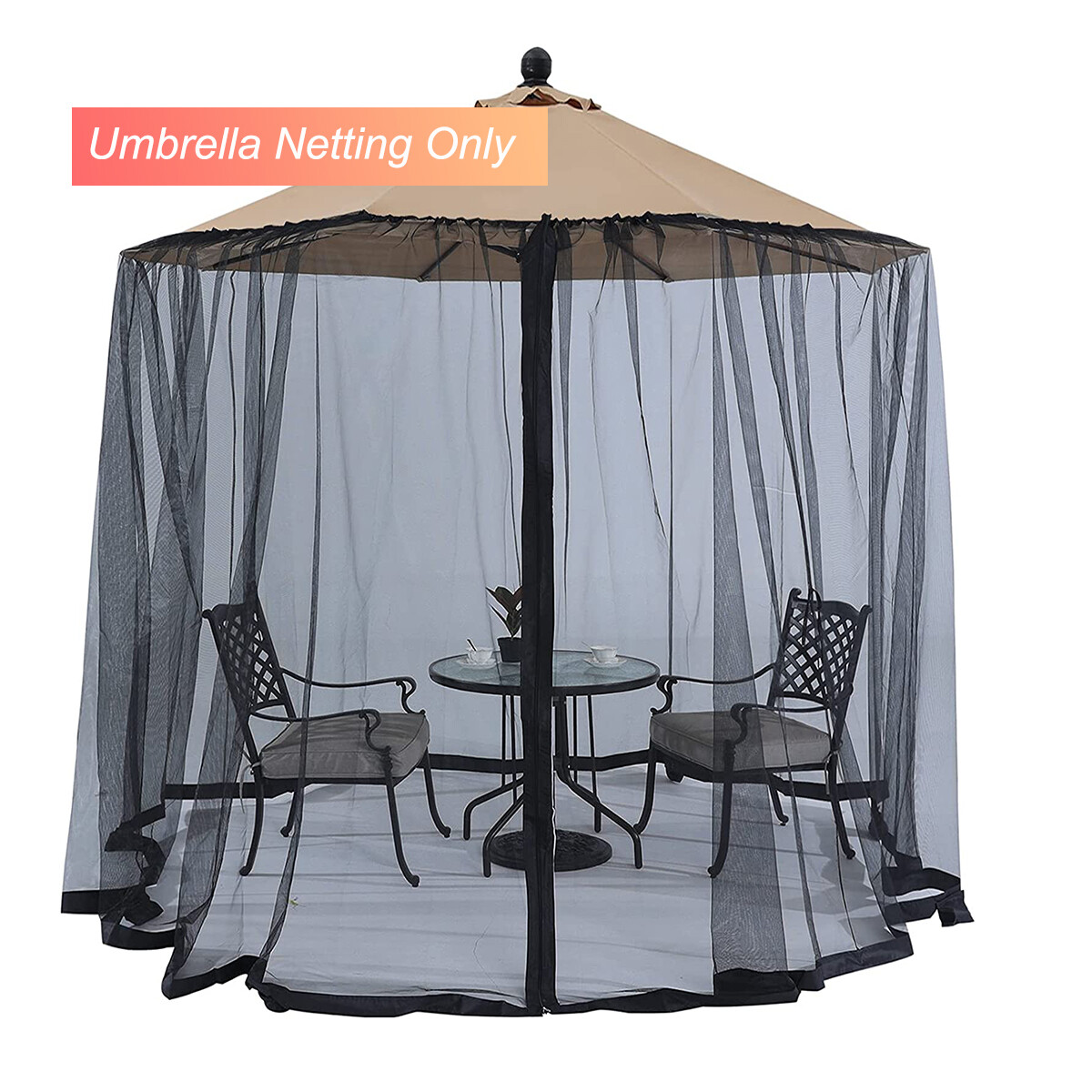300*230cm Patio Mosquito Bug Insect Netting Umbrella Table Mesh Screen Cover