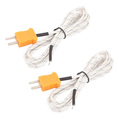 2 Pcs 2 Meter K Type Thermocouple Probe Temperature Sensor for Multimeter