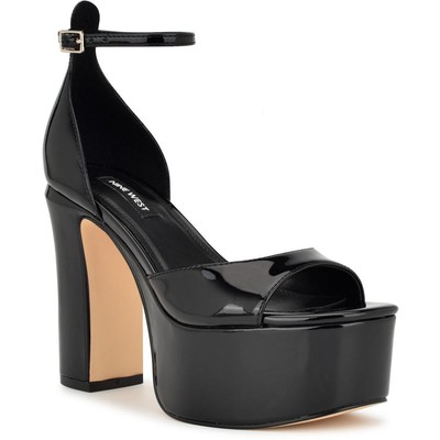 Женские туфли Nine West Liya 3, черные лакированные туфли с ремешком на щиколотке, 9 Medium (B,M) BHFO 2113