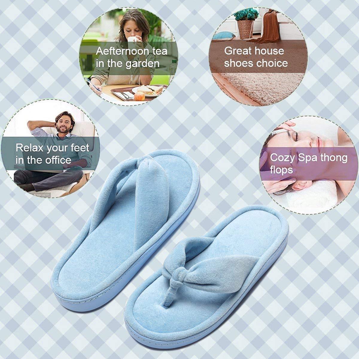 INFLATION Women's Thong Flip Flops House Indoor Slippers Fluffy S:5-6 B(M)US