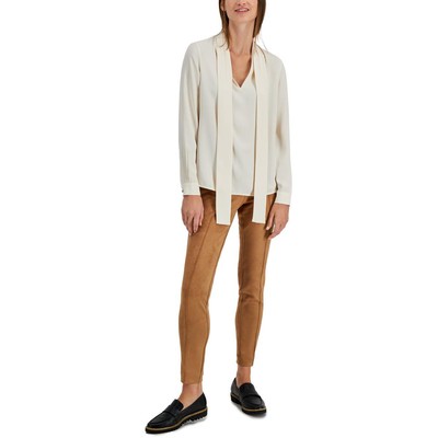 Anne Klein Женский белый пуловер с воротником-шалью и галстуком-бабочкой, верхняя блузка XL BHFO 3983