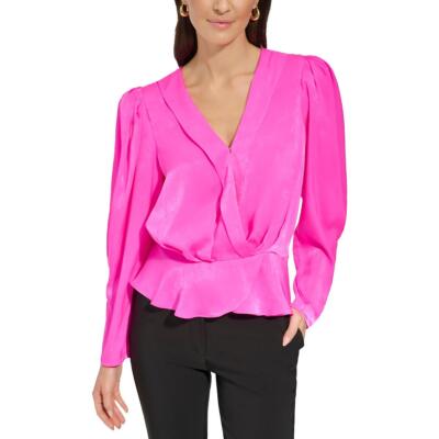 Женская блузка-топ с V-образным вырезом и стихарем DKNY BHFO 0188