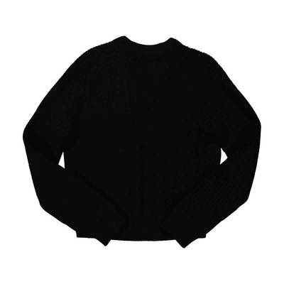 Pre-owned Burberry Ladies Black Scarf Detail Wool Sweater