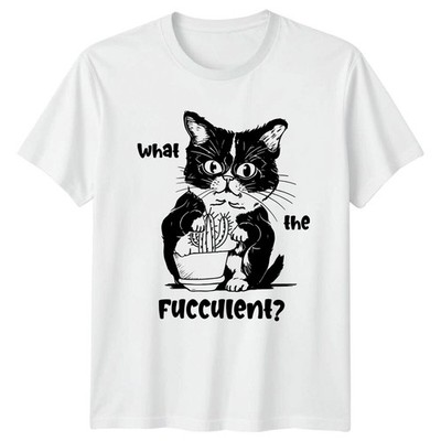 What The Fucculent lustiges Katzenkaktus Grafik Neuheit T-Shirt