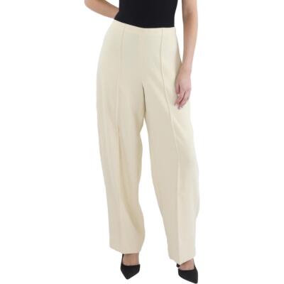 Vince Womens White High Waist Pleated Daytime Wide Leg Pants 8 BHFO 3591