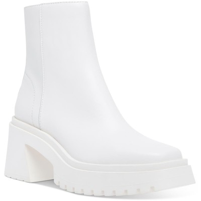 

Женские белые ботильоны Steve Madden Fella 8.5 Medium (B,M) BHFO 4569, White leather